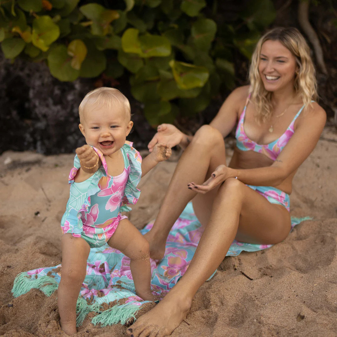 The Maui - Girls Ruffle One Piece UPF 50+ | Kenny Flowers