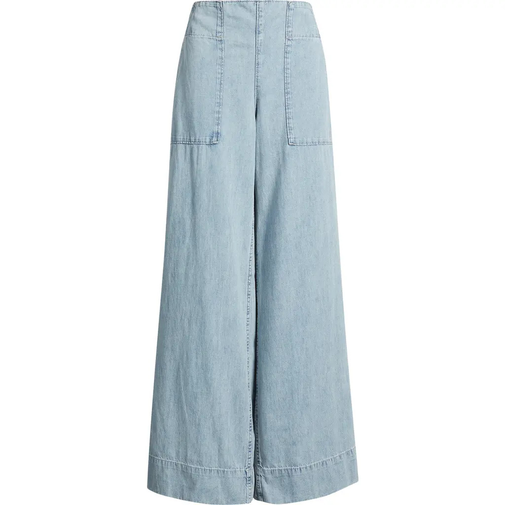 Free People Breezy Pull-On Wide Leg Jeans in Dusk at Nordstrom, Size Medium | Nordstrom