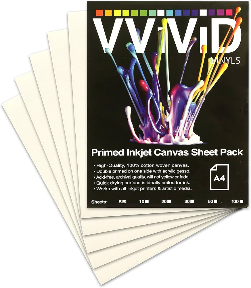VViViD Canvas Cotton 8.5 X 11 125lbs. 340gsm 17mil (5 Sheets) | Amazon (CA)