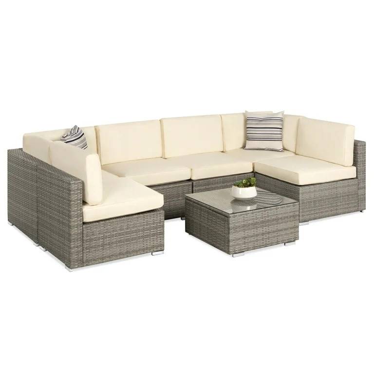 Best Choice Products 7-Piece Modular Outdoor Conversational Furniture Set, Wicker Sectional Sofas... | Walmart (US)