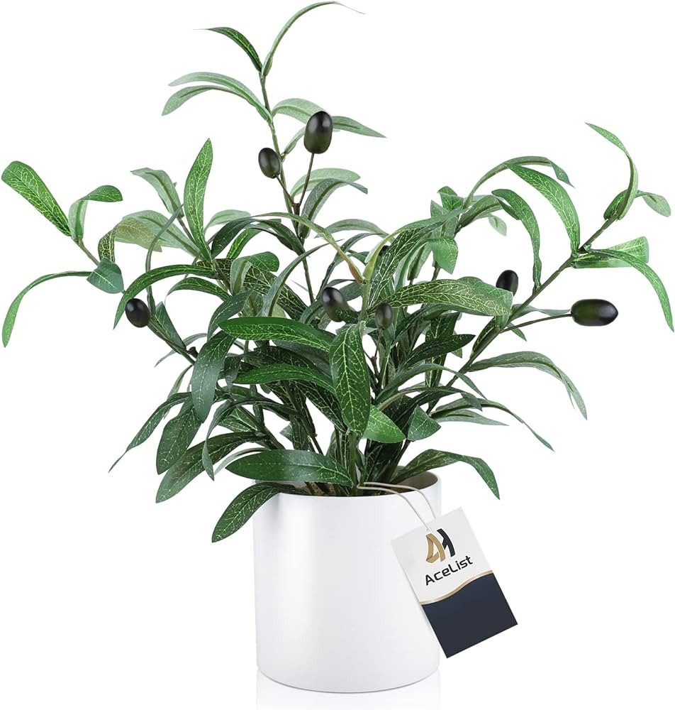 Artificial Mini Olive Tree, 16.5 Inch Nearly Natural Fake Tree Potted Plants, Topiary Silk Artifi... | Amazon (US)