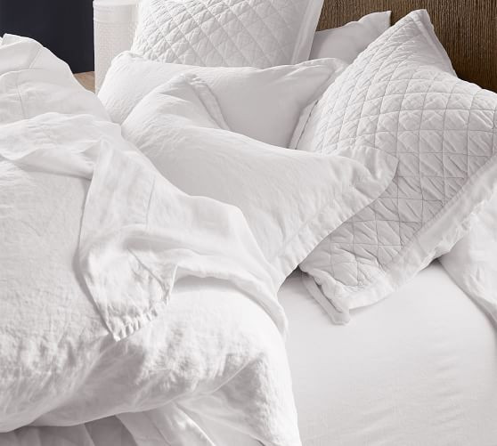 Belgian Flax Linen Duvet Cover & Shams - White | Pottery Barn (US)