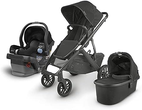 UPPAbaby Vista V2 Stroller - Jake (Black/Carbon/Black Leather) + Mesa Infant Car Seat - Jake (Black) | Amazon (US)