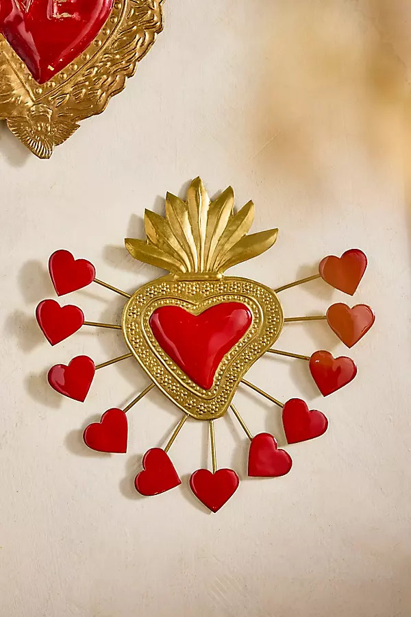 Burnished Heart Medallion, Crimson Rays | Anthropologie (US)