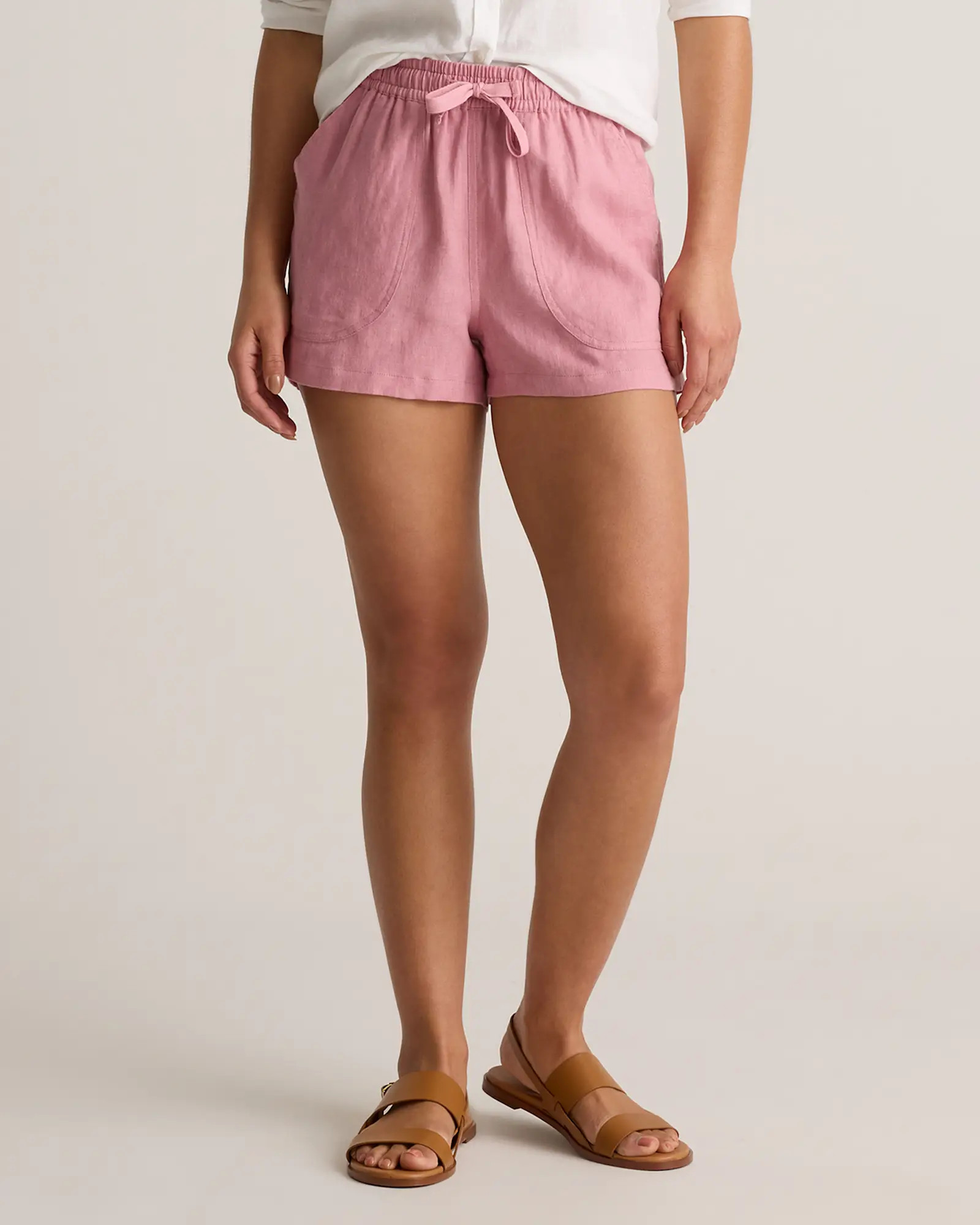 100% European Linen Shorts in Mauve Mist | Quince