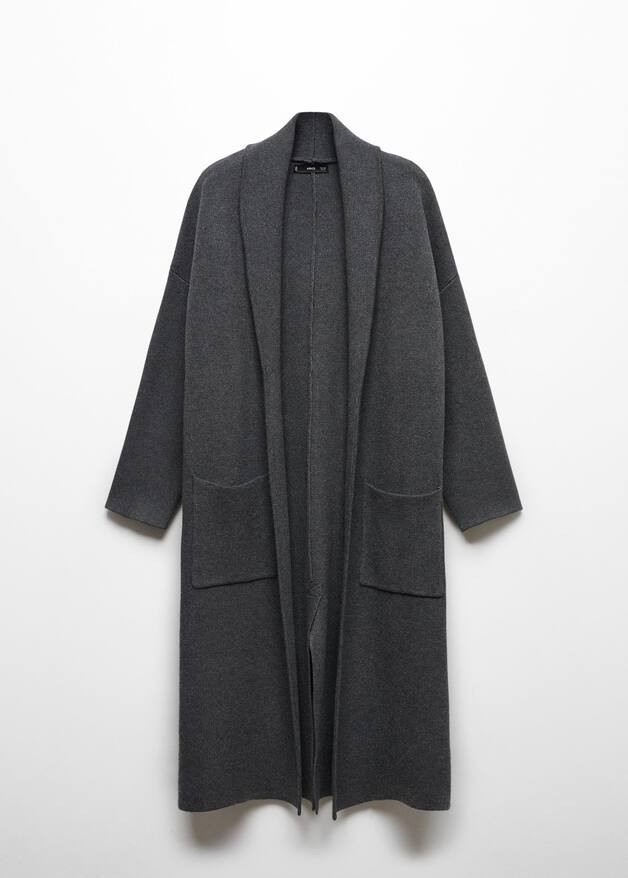 Oversized knitted coat with pockets -  Women | Mango USA | MANGO (US)