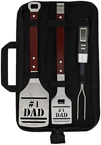 Panoware BBQ Grill Tools Set for Dad, 4 Piece Set, Number 1 Dad Tongs, Spatula, Digital Thermomet... | Amazon (US)