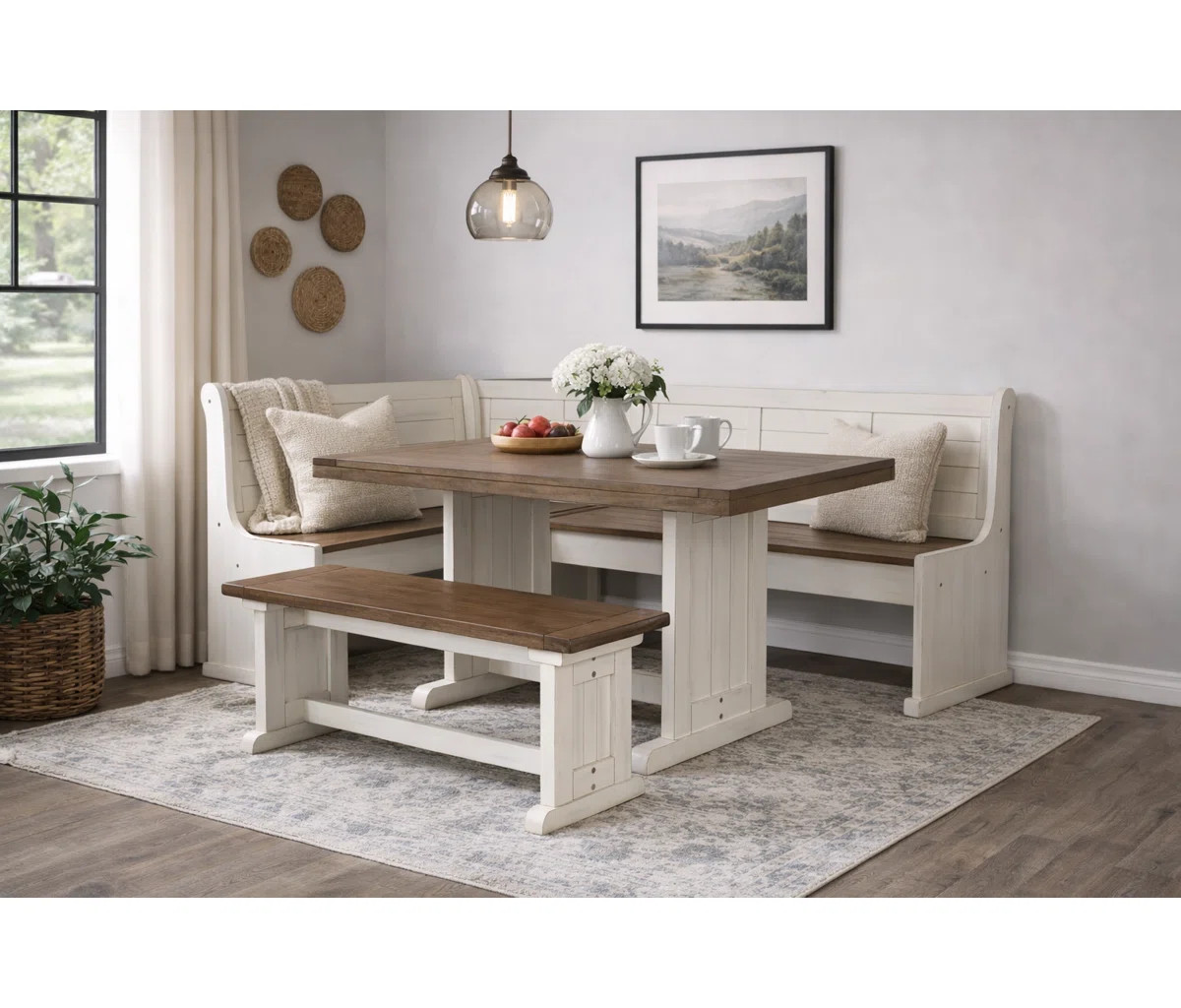 Villepinte 4 - Piece Solid Wood Breakfast Nook Dining Set | Wayfair North America