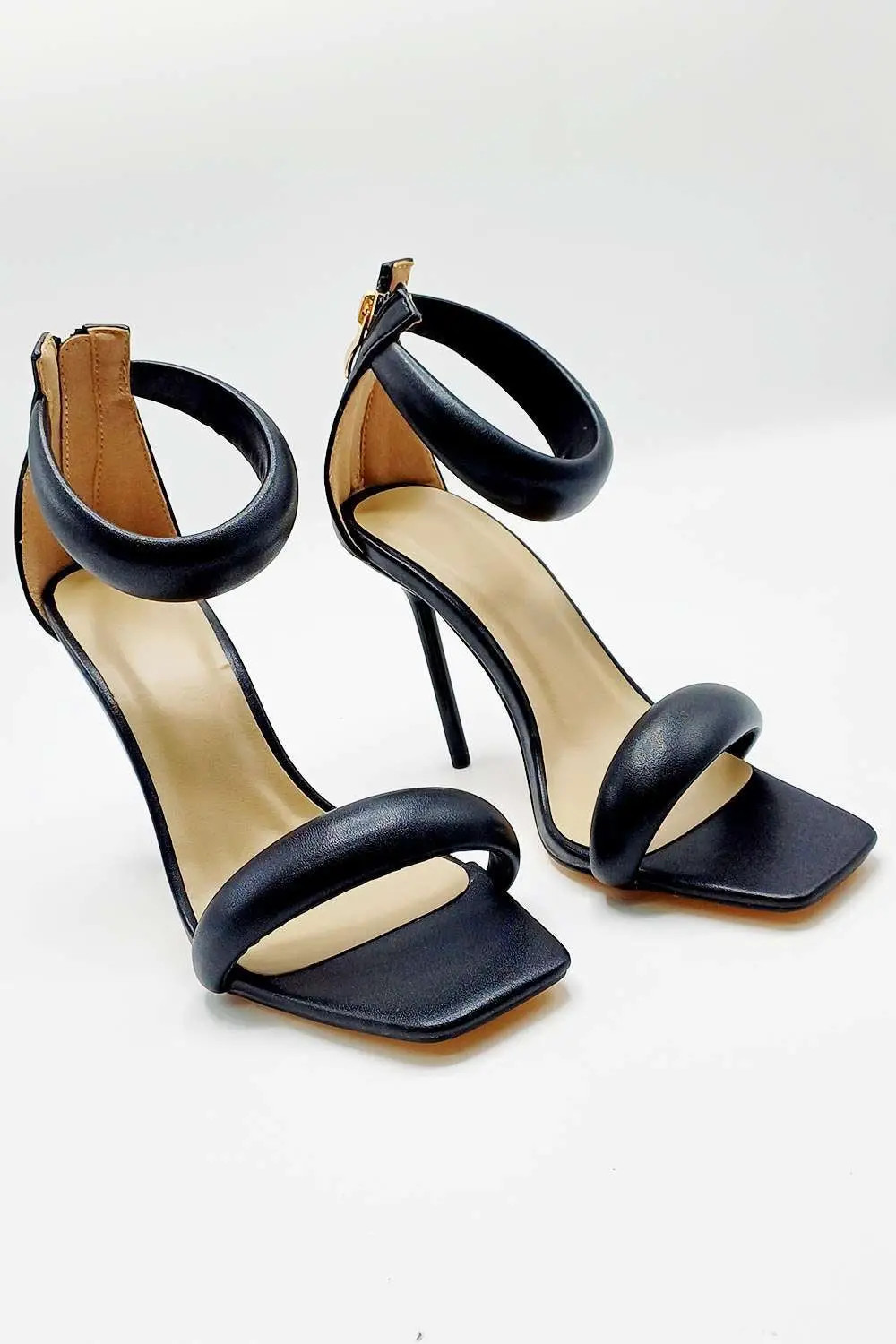 Black Miss Diva Ardeen Padded Stiletto Square Toe Heels | Debenhams | Debenhams UK