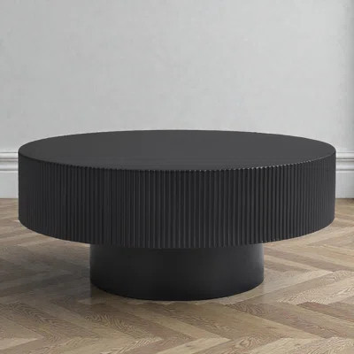 Round Coffee Table, Fluted Drum Design, Sleek & Chic Modern, Living Room Statement | Wayfair North America