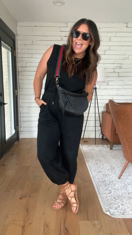 Amazon travel outfit, or just easy everyday outfit for summer. 
Jumpsuit: XL
Sandals: tts but i always size up 1/2 size in sandals  

#LTKStyleTip #LTKMidsize #LTKFindsUnder50