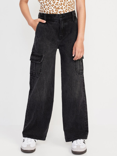 High-Waisted Baggy Wide-Leg Jeans for Girls | Old Navy (US)