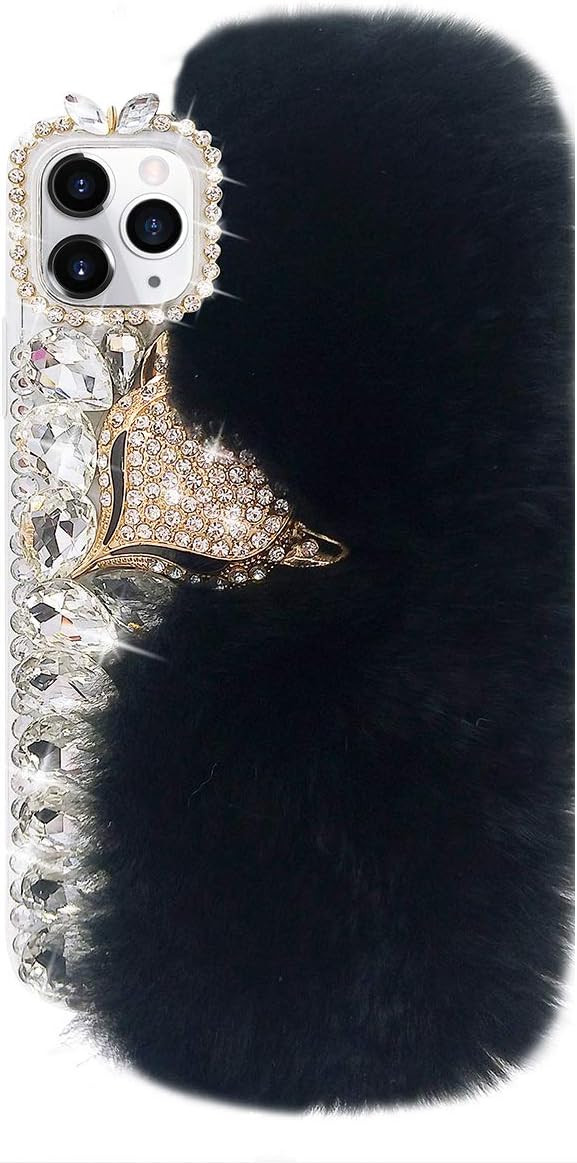 Losin Plush Case Compatible with Apple iPhone 11 6.1 Inch Case Cute Fuzzy Furry Winter Rabbit Hai... | Amazon (US)