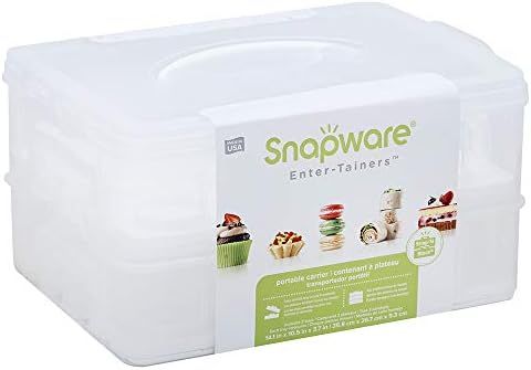 Snapware Snap 'N Stack 2-Layer Cookie, Cake, Cupcake and Brownie Storage Carrier (BPA Free Plasti... | Amazon (US)
