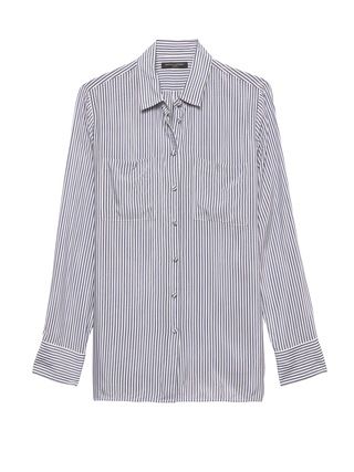 Parker Tunic-Fit Stripe Shirt | Banana Republic US
