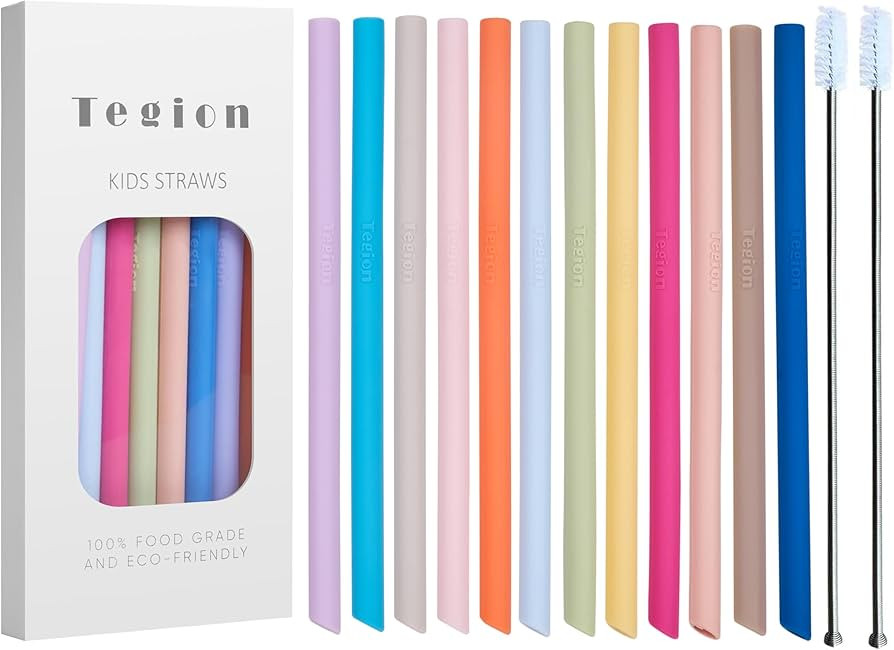 Short Reusable Silicone Straws for Kids Toddler Baby Drinking, Cocktail Glass, Wine Tumbler, Coff... | Amazon (US)