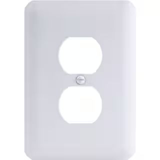 Hampton Bay Perry 1-Gang Duplex Metal Wall Plate, White (Textured/Paintable Finish) BPMTMW-D - Th... | The Home Depot