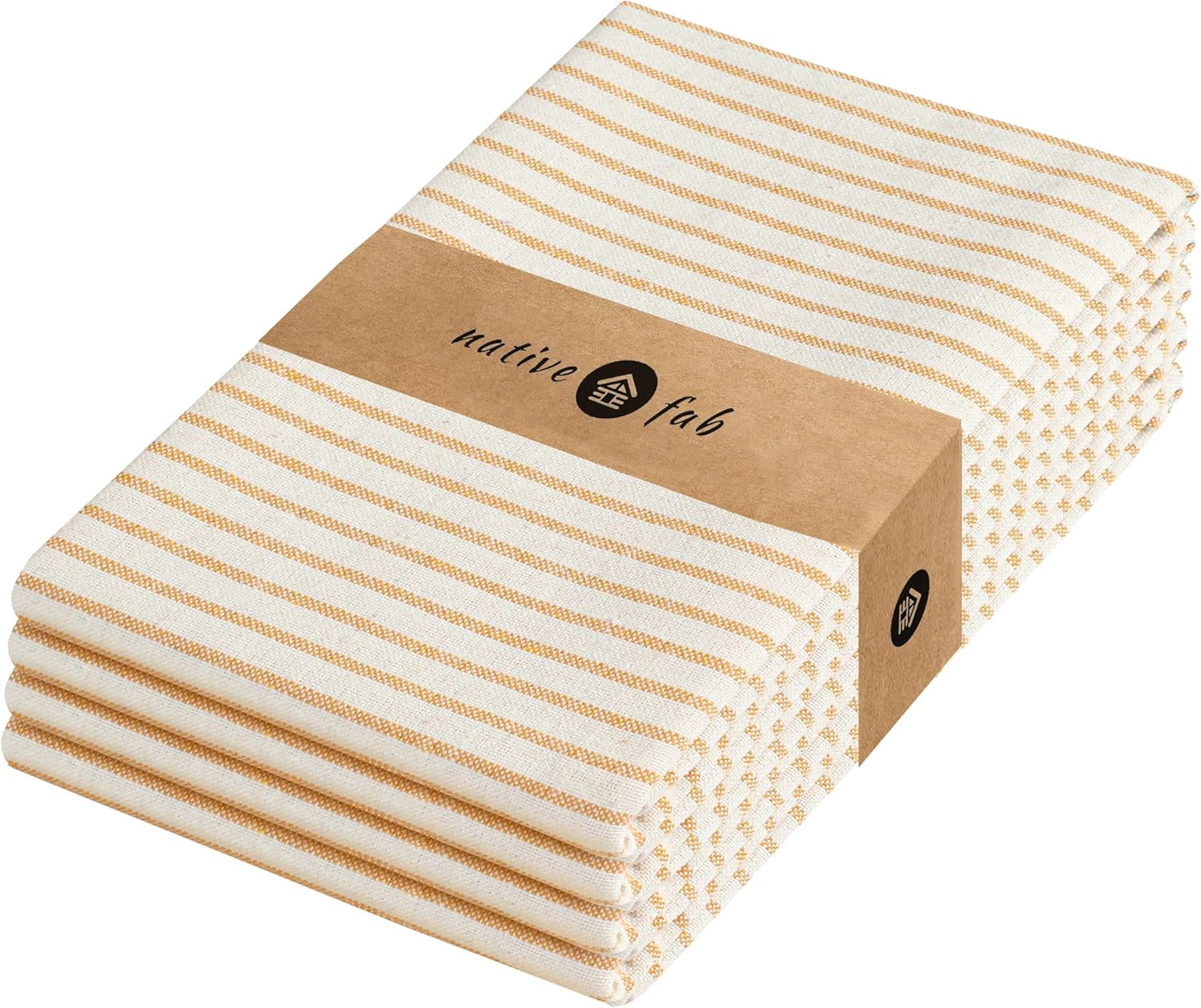 Native Fab 4 Pack Farmhouse Stripe Kitchen Dish Towels Cotton Super Absorbent Quick Drying Reusab... | Amazon (US)