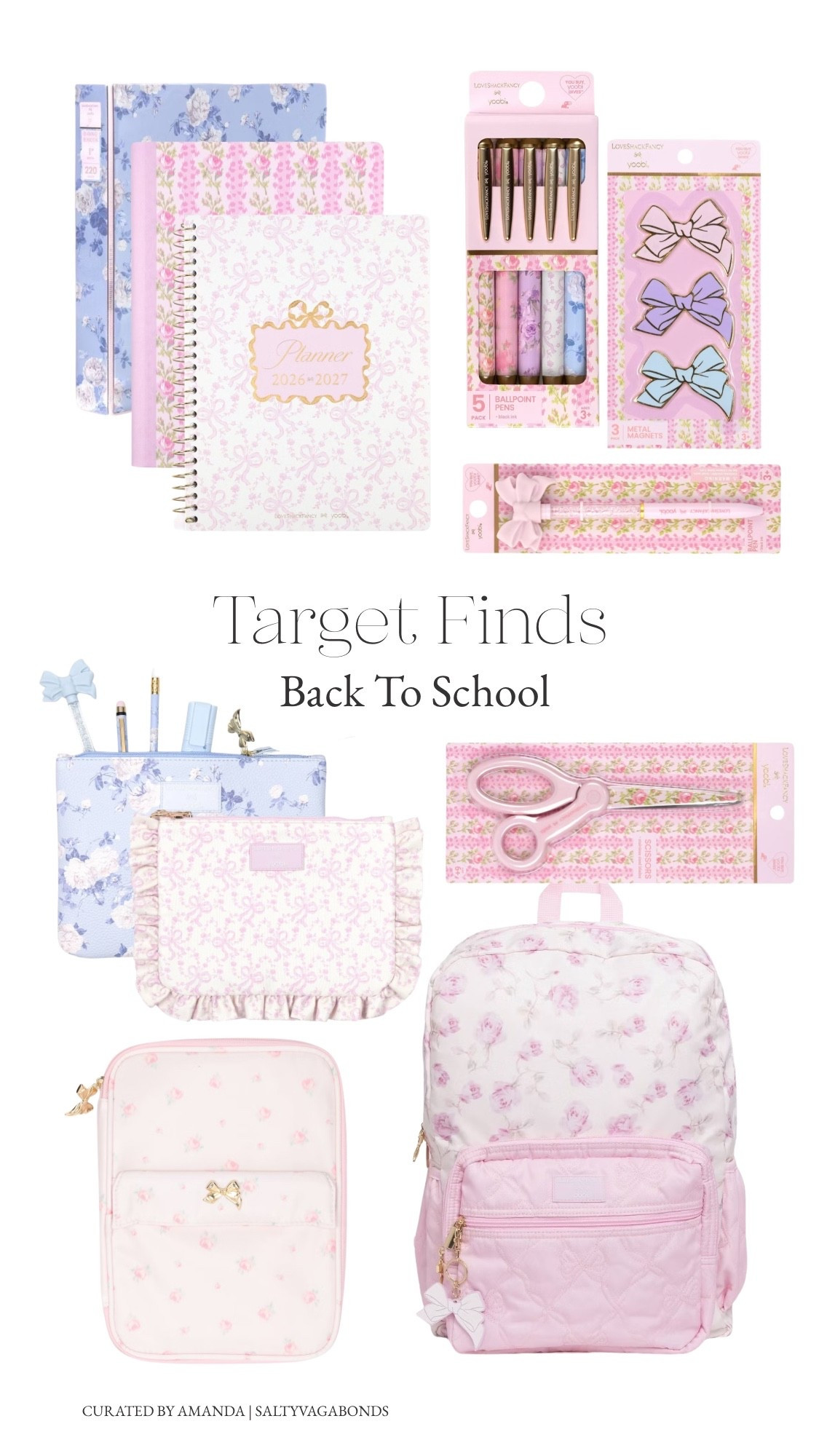 Target back to school haul featuring LoveShackFancy x Yoobi 🎀 Floral planner, bow pens, ruffle pouches, and the coquette rose backpack. The girliest aesthetic school supplies and desk essentials for fall.

#LTKbacktoschool #Backtoschool

#LTKU