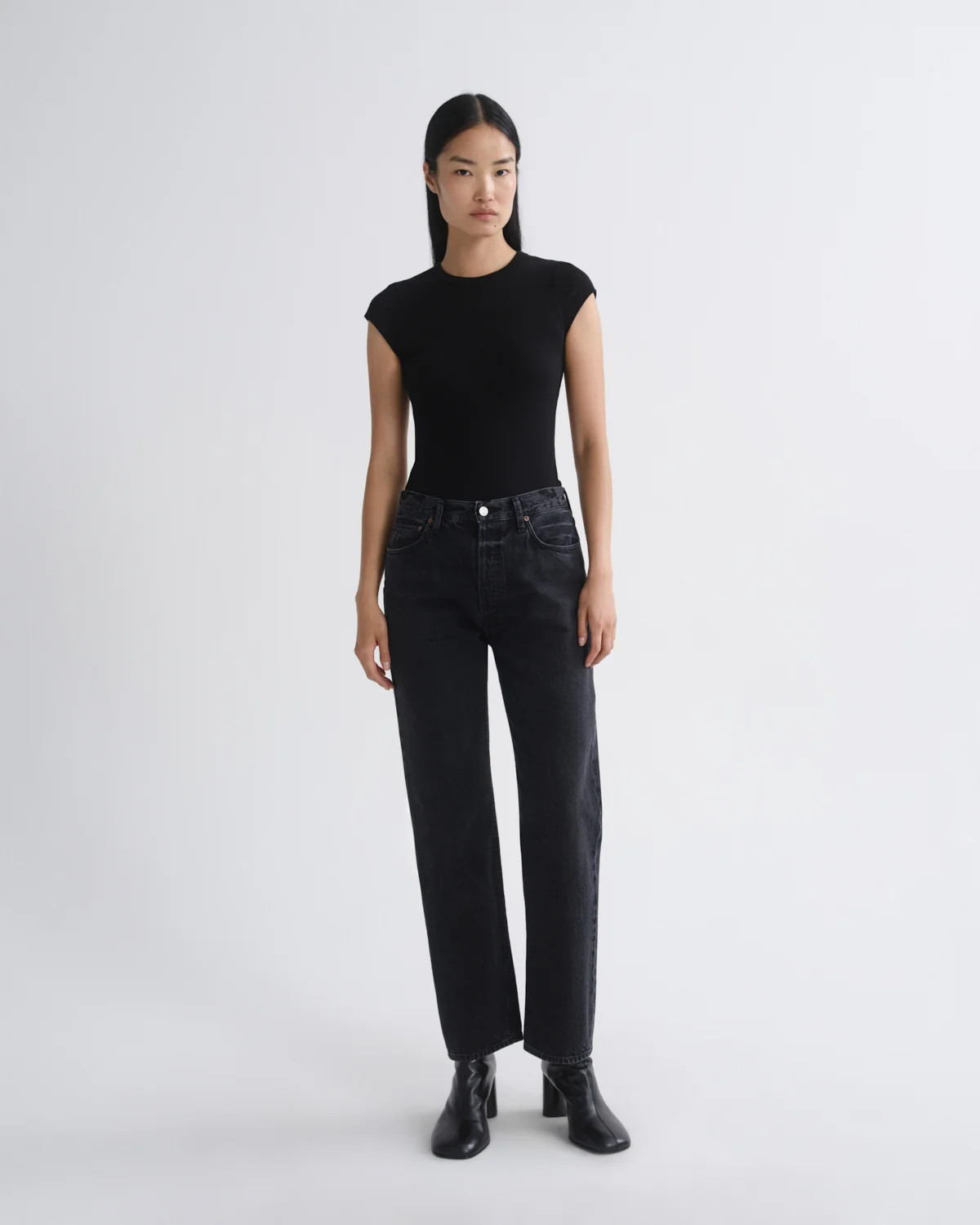 90S Pinch Waist High Rise Straight in Vanta | AGOLDE