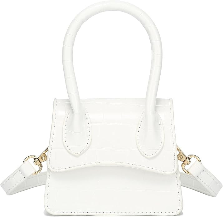 CATMICOO Mini Purse for Women, Trendy Mini Bag and Croc Tiny Handbag with Curved Flapcover | Amazon (US)
