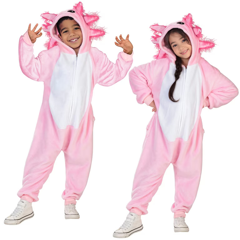 Axolotl Jumpsuit Halloween Costume for Children, Boy's Size M (8), by Way to Celebrate | Walmart (US)