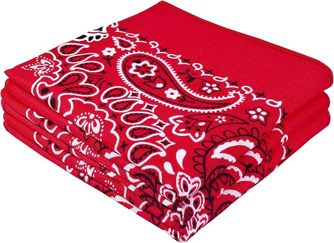 Classic Paisley Bandanas - 3 Pack Gift Set, 100% Cotton, 22x22 Inches | Amazon (US)
