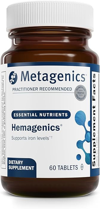 Metagenics Hemagenics Iron Supplement with B12, B6 & Folate Supports Red Blood Cell Formation, En... | Amazon (US)