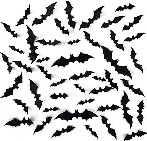 Joy Bang Halloween Bats Decor 108PCS 3D Bats for Wall Decoration Halloween Plastic Black Bat Wall... | Amazon (US)