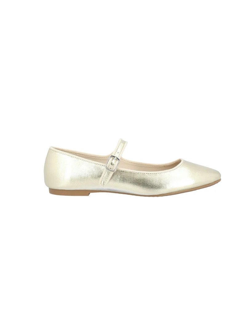 Time and Tru Women's Faux Leather Mary Jane Flats | Walmart (US)