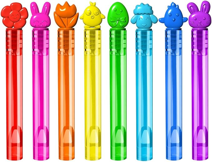 64Pcs Easter Mini Bubble Wands Assortment 8 Colors 8 Styles Easter Party Favors for Kids, Bath Ti... | Amazon (US)