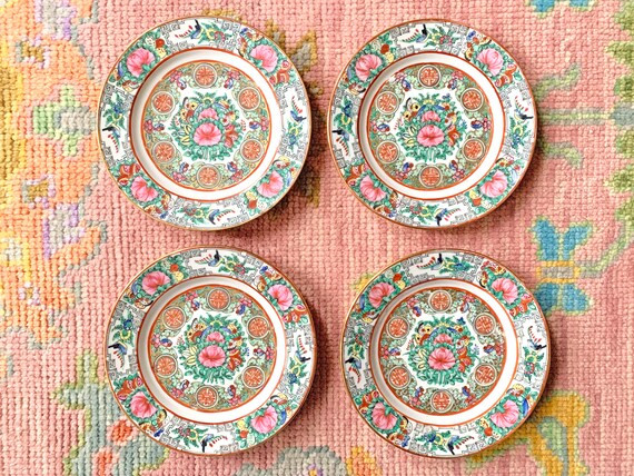 Famille Rose Single Plate  Vintage Canton Rose Medallion  | Etsy | Etsy (US)