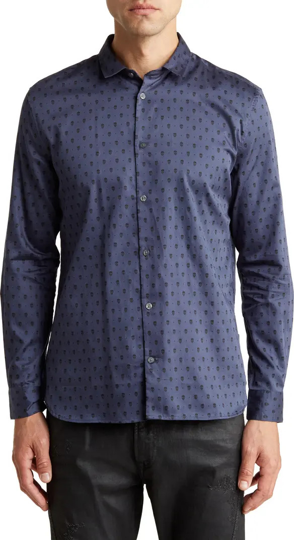 Ross Slim Fit Skull Print Sport Shirt | Nordstrom Rack