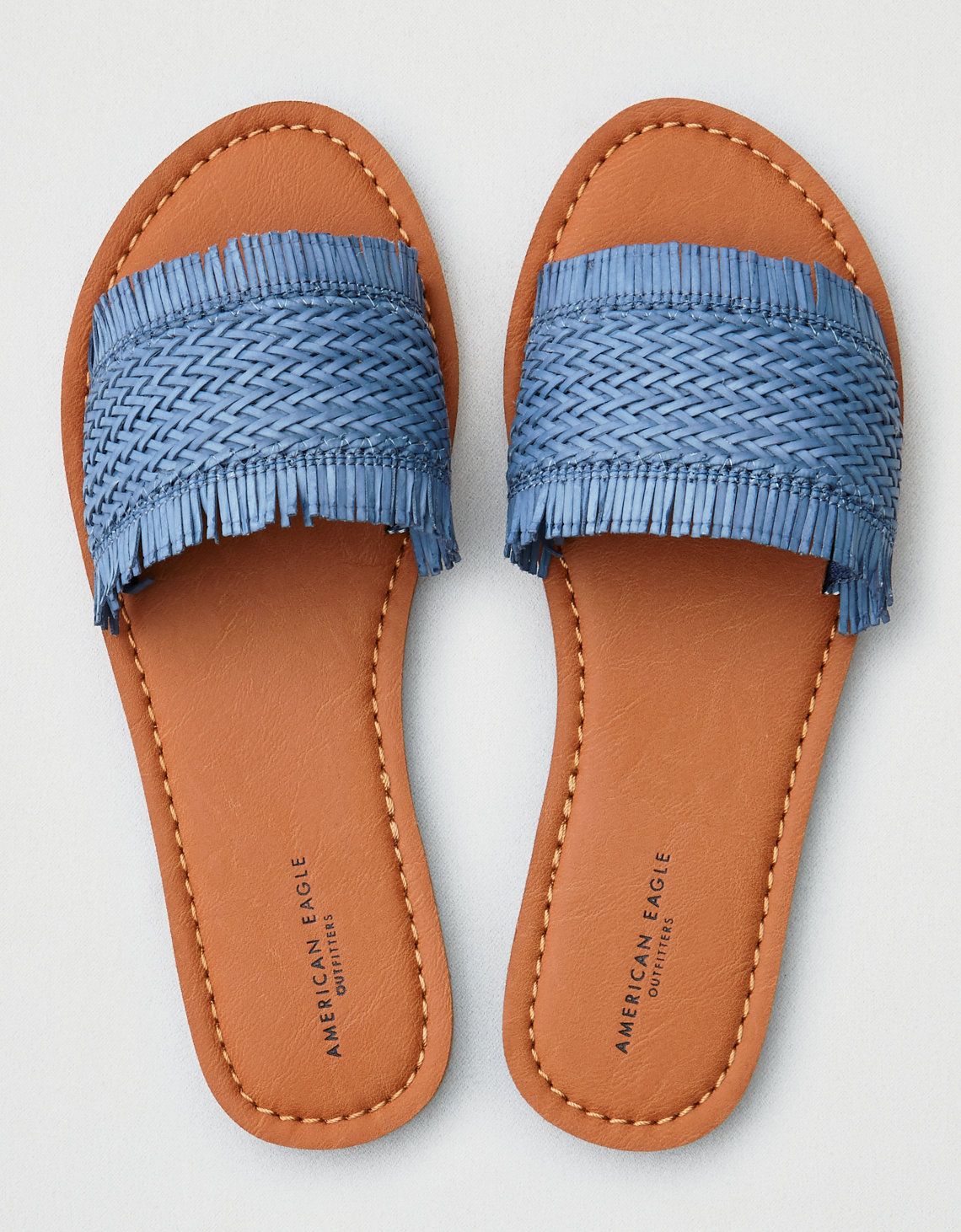 AEO Woven Fringe Slide Sandals | American Eagle Outfitters (US & CA)