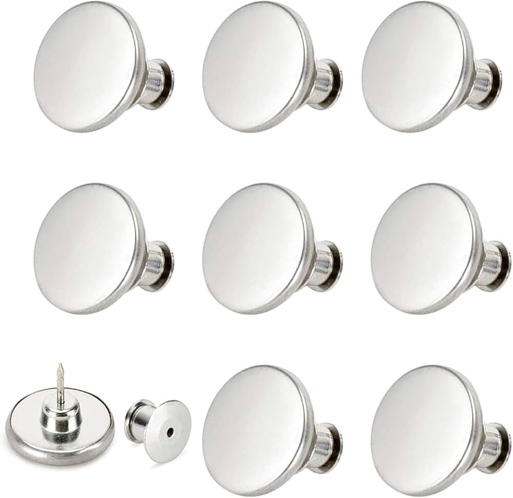 ZENGLU 8 Sets Jean Buttons pins No Sew Instant 17mm Replacement Button Adjustable Pants Buttons K... | Amazon (US)