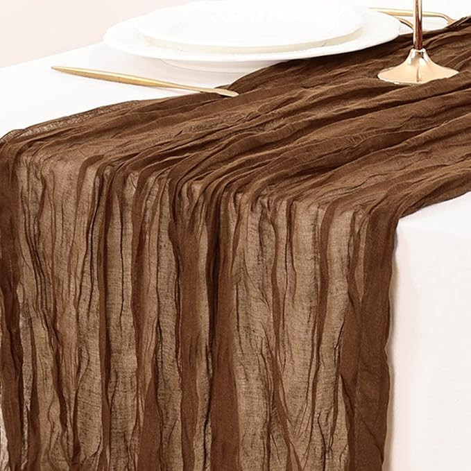 Socomi Cheesecloth Table Runner 10ft Gauze Boho Rustic Brown Cheese Cloth Table Runner for Weddin... | Amazon (US)