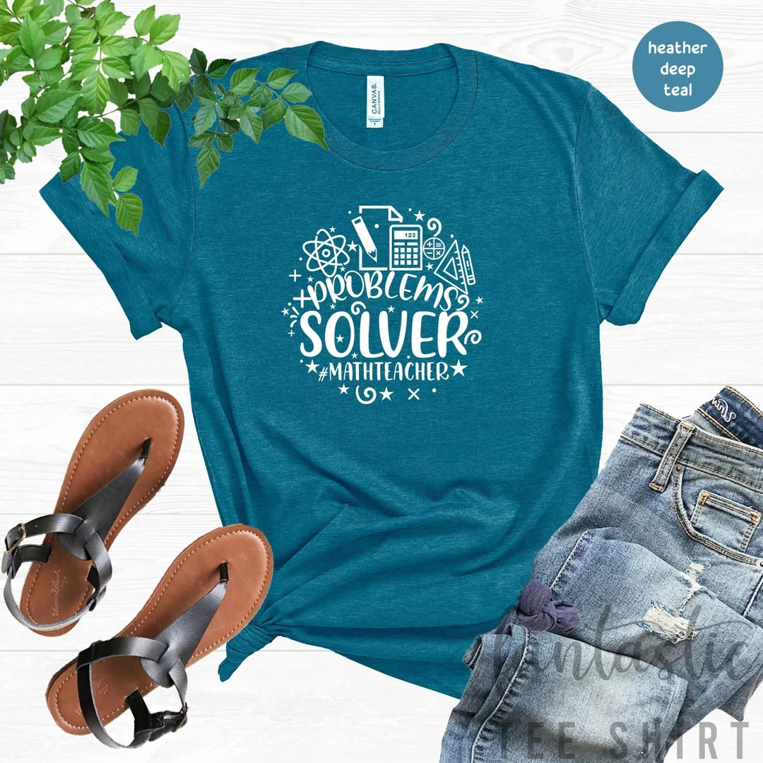 Problem Solver Math Teacher Shirt Funny Math Teacher Tshirt - Etsy | Etsy (US)