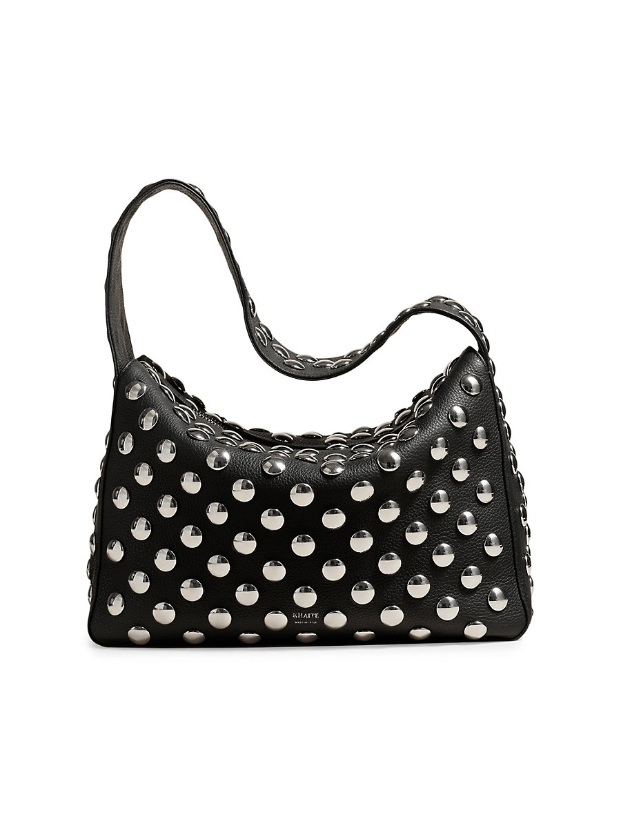 Women's Elena Studded Leather Box Shoulder Bag - Black | Saks Fifth Avenue