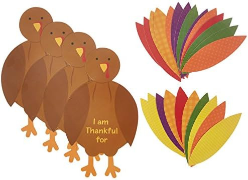 amscan Paper Turkey Craft Kit - Thanksgiving Party, 1 Set,for 48 months to 144 months, Assorted S... | Amazon (US)