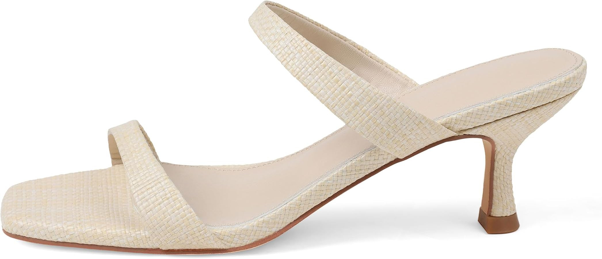 Mattiventon Heeled Sandals for Women Kitten Heels with Two Straps Fashion Square Open Toe Low Hee... | Amazon (US)