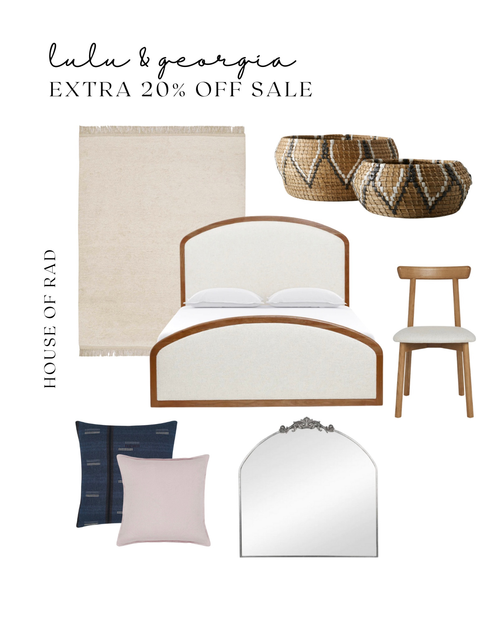 LULU & GEORGIA
EXTRA 20% OFF SALE WITH CODE EXTRA20

Upholstered bed
Furniture
Area rug
Dining chair
Side chair
Baskets
Throw pillows
Mirror


#LTKsalealert #LTKhome