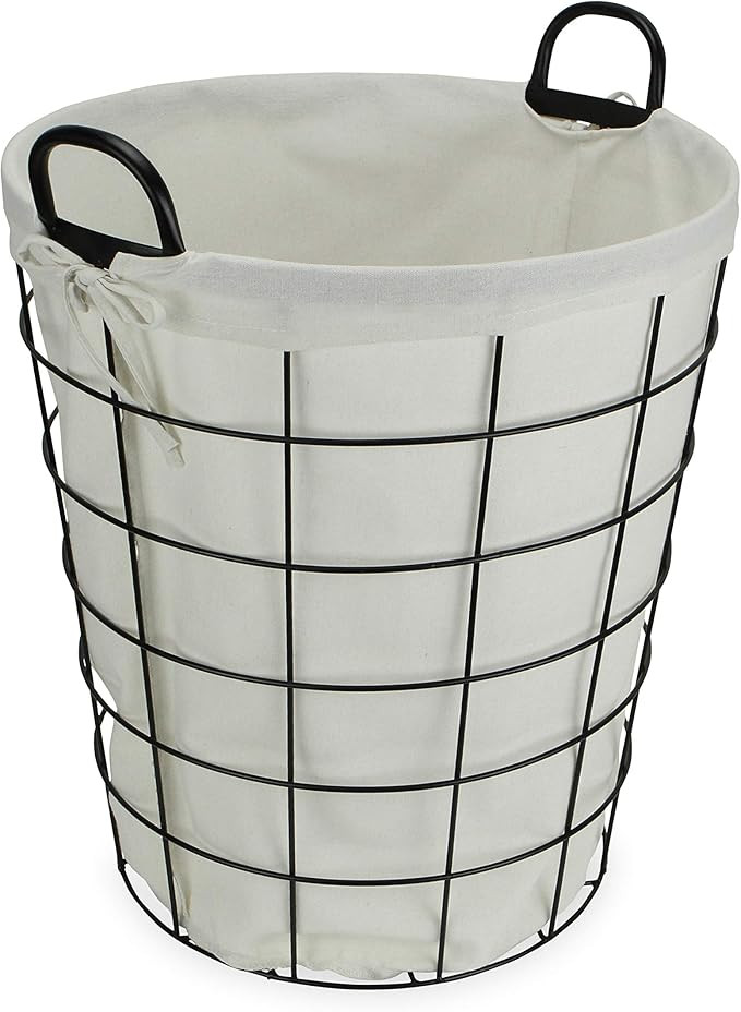 Cheung's 16S005 Lined Metal Wire Basket with handles, Black | Amazon (US)