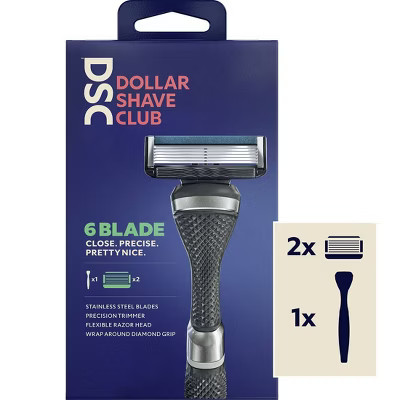 Dollar Shave Club 6-Blade Men's Razor Starter Set - 1 Handle + 2 Cartridges | Target