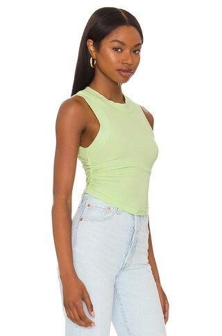 ALL THE WAYS Leah Ruched Rib Tank in Lime from Revolve.com | Revolve Clothing (Global)