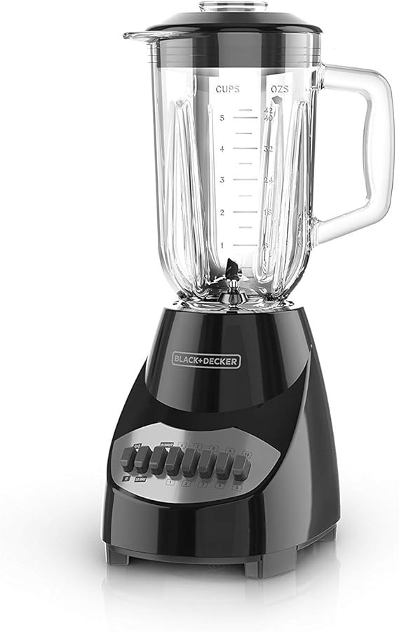 BLACK+DECKER Countertop Blender with 6-Cup Glass Jar, 10-Speed Settings, Black, BL2010BG | Amazon (US)
