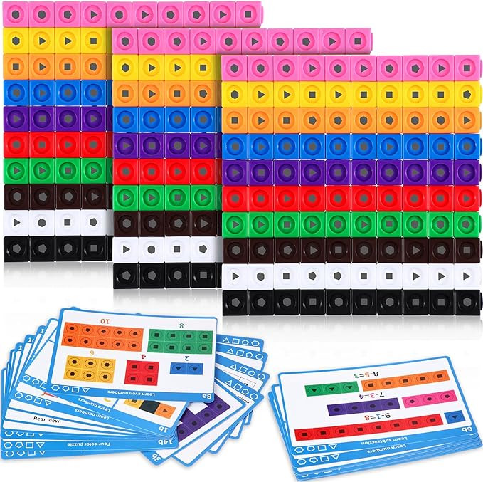 Libima 318 Pcs Math Counting Cubes Building Cubes Set with Stem Cards Linking Cubes Counting Bloc... | Amazon (US)