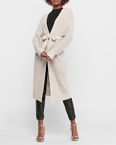 belted duster sweater | Express