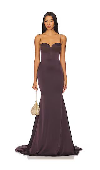 Satin Bustier Gown in Raisin | Maxi Dress Fall | Fall Maxi Dress | Maxi Dress Summer  | Revolve Clothing (Global)