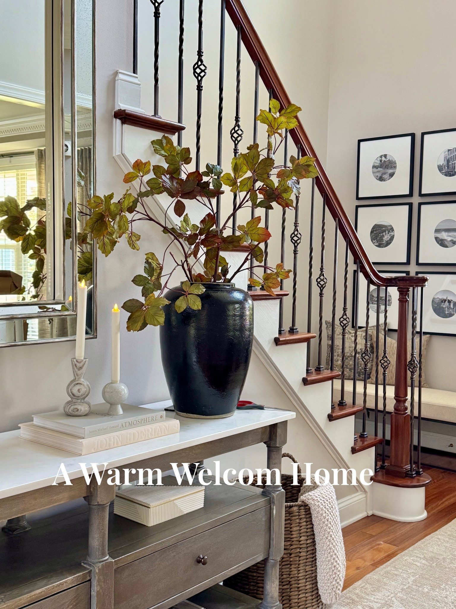 Cozy touches and timeless pieces that greet you the moment you step in. 
#EntryWayDecor #homeEntryway #FallHomeTouches # SeasonalStyling #ConsoleTableStyling #TransitionalModern #fallstems #mypotterybarn #potterybarn 

#LTKStyleTip #LTKHome #LTKSeasonal