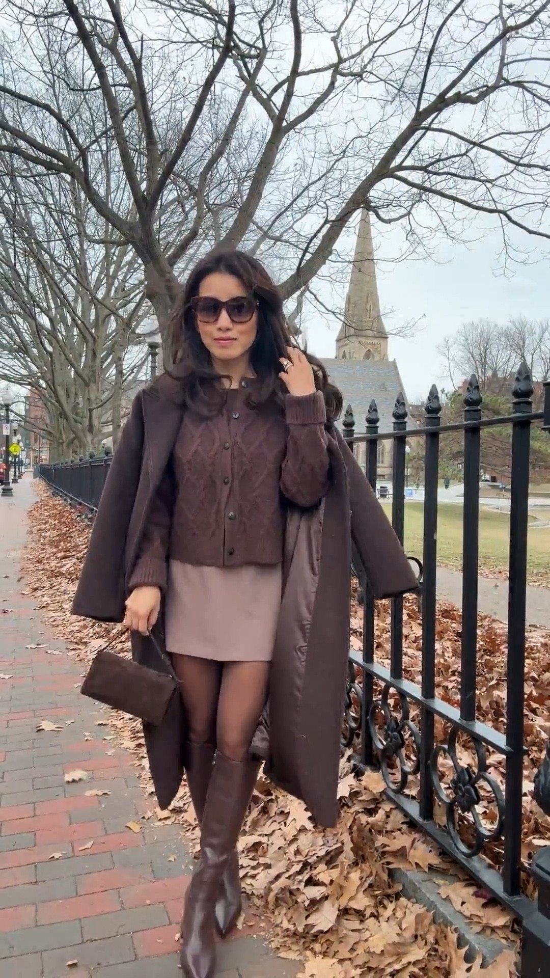 Code AFJEAN is back 12/12-12/15 for an extra discount!

• Wool tailored topcoat xxs petite, warm weight, longer past midi length

• Scarlett mini skort xxs - comes in several colors

• Brown cable knit cardigan xxs

• Amazon Barcelona leather boots 5.5 (very slim calf) + suede mini bag + sheer tights

• Celine sunglasses

Petite friendly winter outfit, winter coat, chic outfit ideas, holiday shopping outfit

#LTKPetite #LTKFindsUnder100 #LTKSeasonal